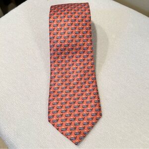 Nautica Tie Salmon Color With Blue Whales
